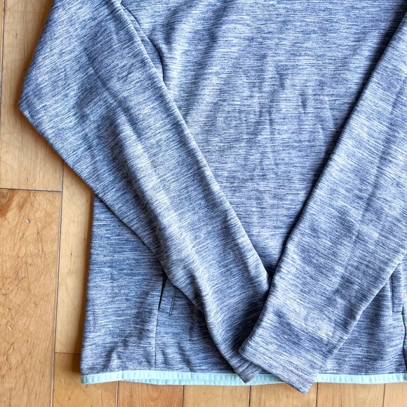 Columbia Gray Turquoise Hooded Sweatshirt Size Medium - Picture 2 of 8